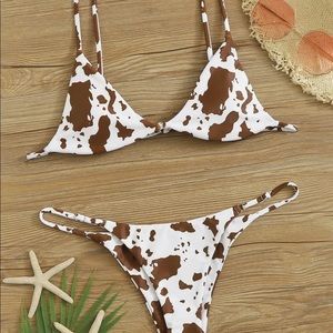 🔥 NEW brown cow print bikini 🔥